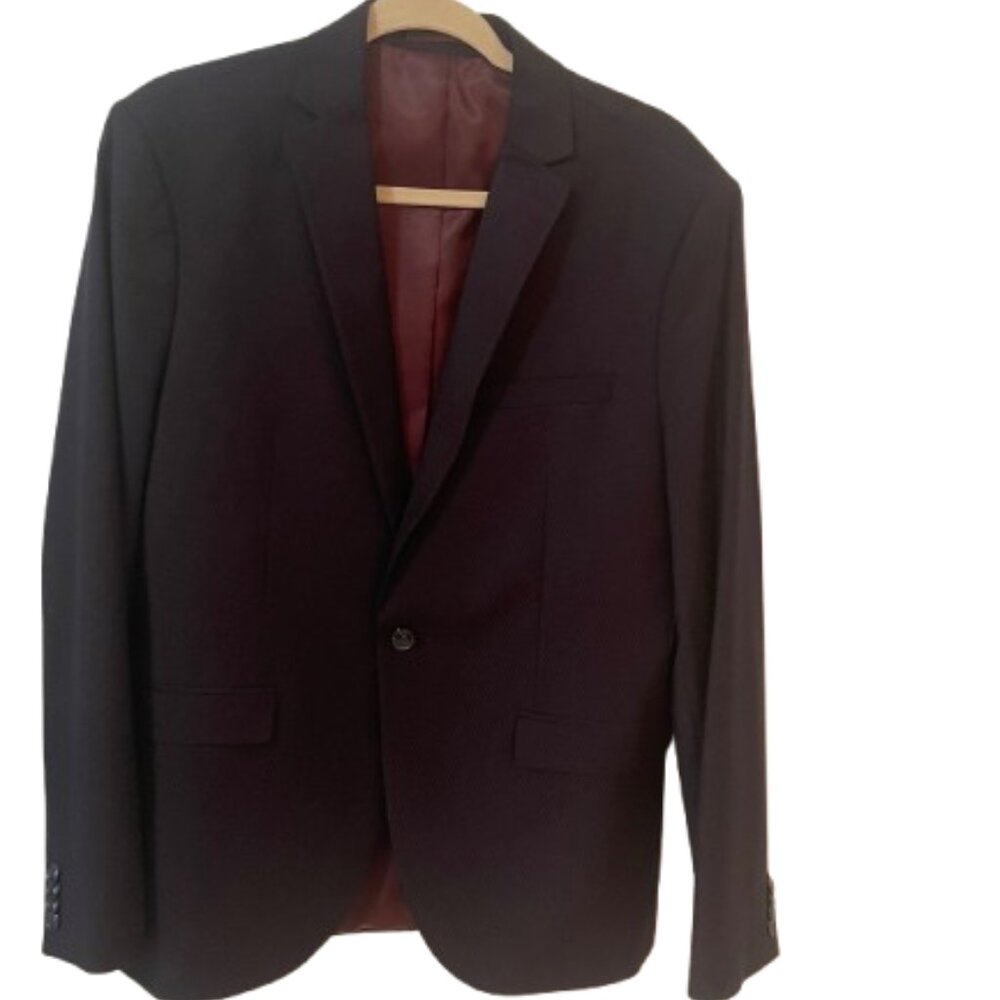 Topman Burgundy Blazer – Single Button, Fully Lined, 40R Slimfit